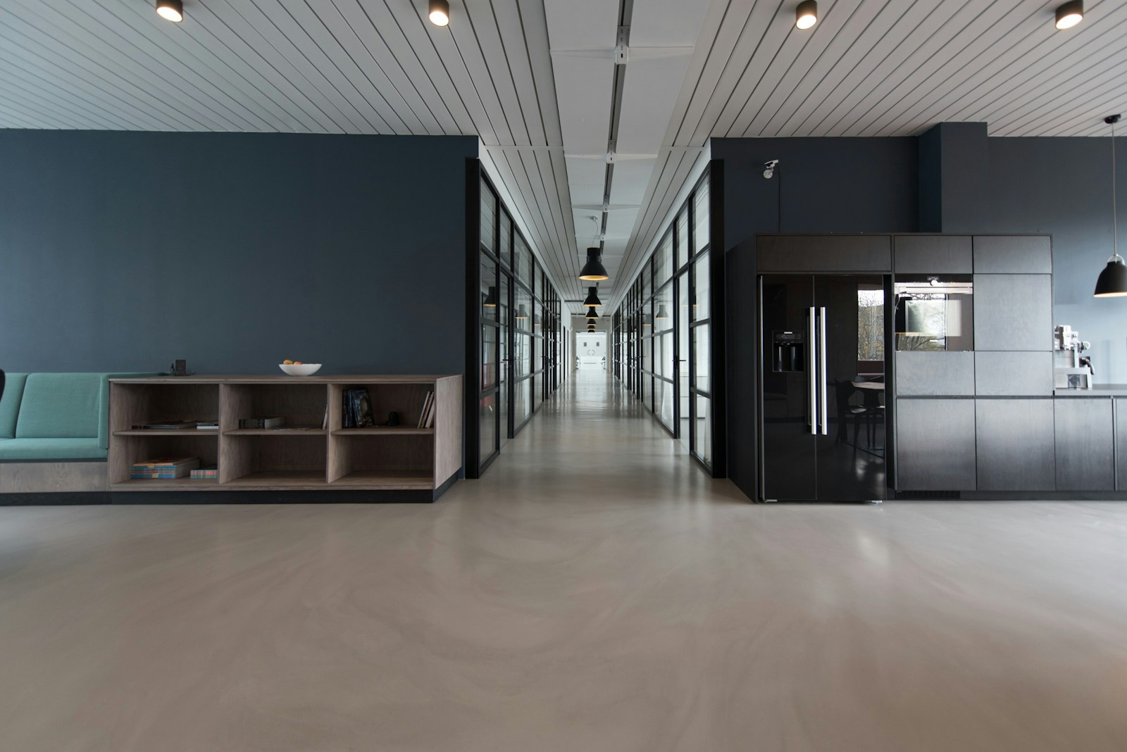 Professionals collaborating in a modern office